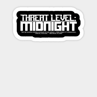 Threat Level MIDNIGHT (white lettering) Sticker